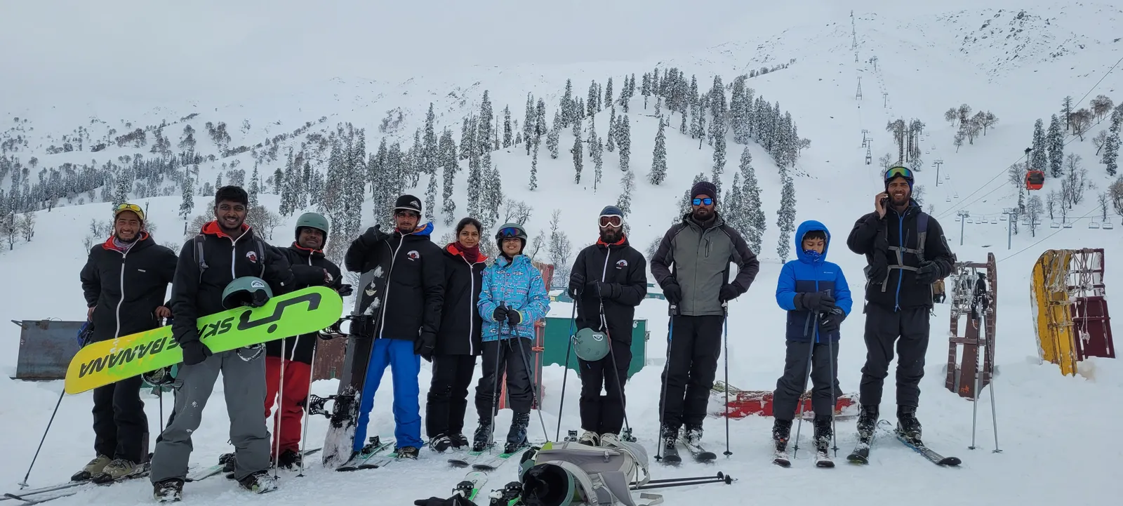Gulmarg meadows and slopes under snow